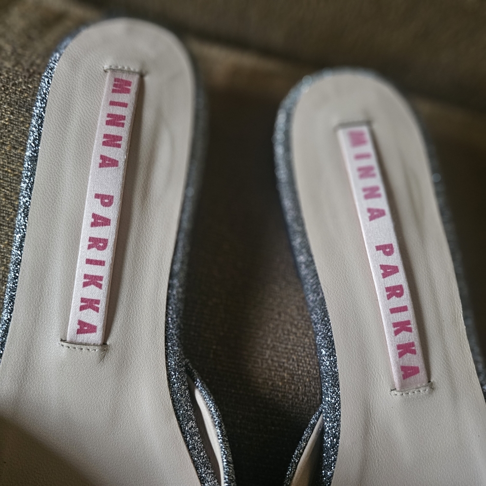 Minna Parikka Silver Flat Sandals Size 41 - Picture 4 of 12